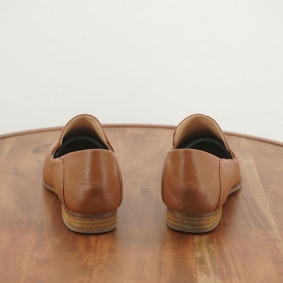 Clarks Womens Pure Viola Dark Tan Loafers Size 8.5 Leather Slip On Casual - Picture 7 of 11